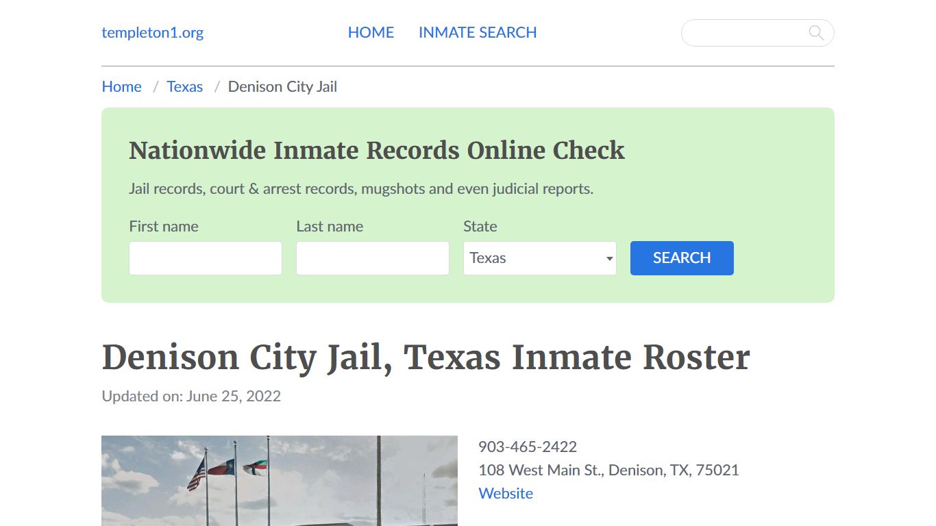 Denison City Jail, Texas Inmate Booking