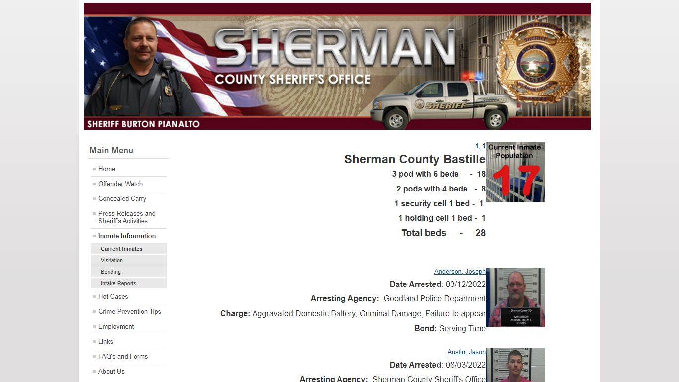 Current Inmates - shermancountysheriff.com